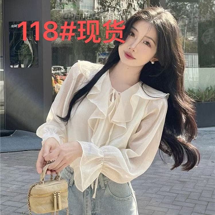2026 년 봄 새로운 작은 키 디자인 센스 작은 대중 셔츠 맨위 여성 다용도 부드러운 달콤함 긴팔 셔츠