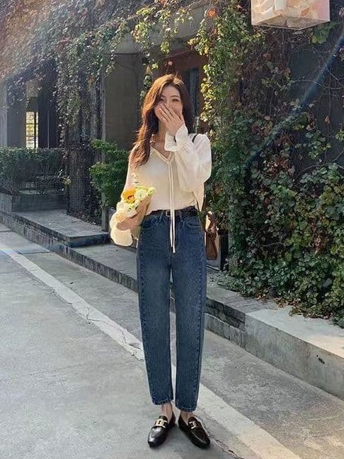 2026 조기 봄 가을 새로운 프릴 레이스업 쉬폰 여성 셔츠 루즈핏 스택 착용 느긋한 바람 긴팔 맨위 외출용 상세 이미지 1