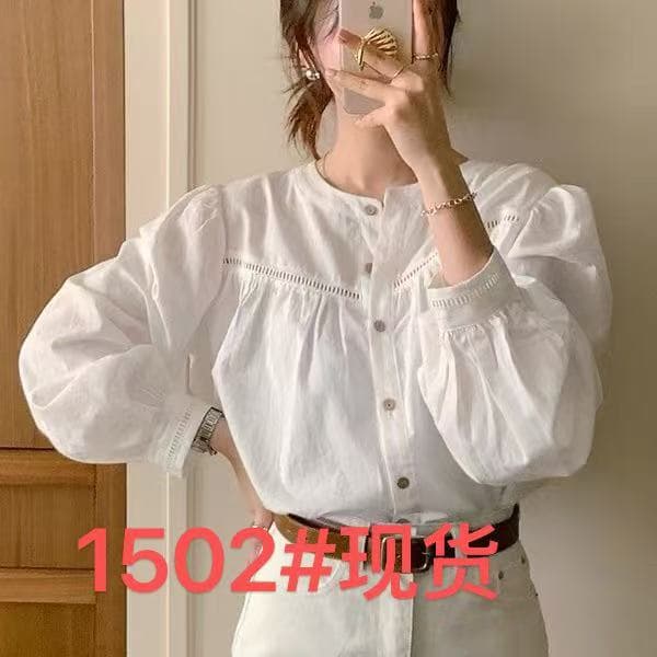 프랑스식 레트로 스탠드 칼라 셔츠 가을 2026 새로운 맨위 루즈핏 긴팔 캐주얼 셔츠 작은 키