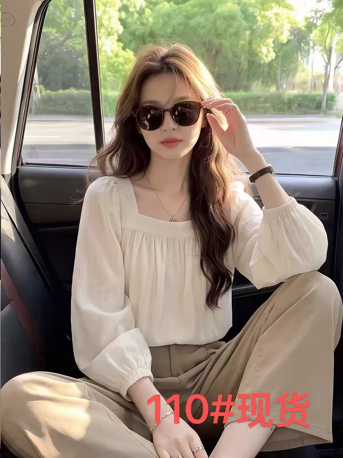 프랑스식 고급 센스 광장 칼라 거품 소매 긴팔 여성 셔츠 가을 루즈핏 디자인 센스 작은 대중 Chic 작은 셔츠 맨위