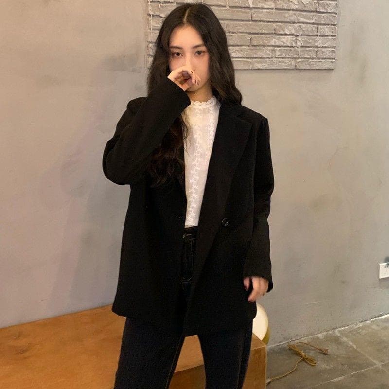 한국 chic 벌룬 소매 자수 홀로우 아웃 레이스 셔츠 맨위 여성 봄 가을 새로운 외국 가스 다용도 화이트 셔츠 트렌디 상세 이미지 5