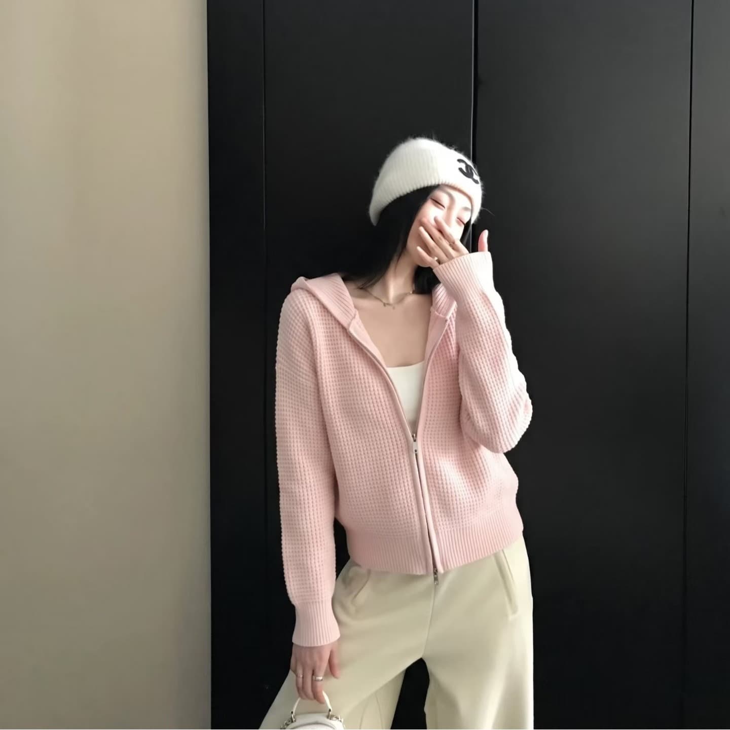 ojo vele 저녁 바람 프롤로그 후아 남편 그리드 후드 니트 오픈 가디건 여성 가을 오래된 돈 바람 스웨터 코트 이미지 5