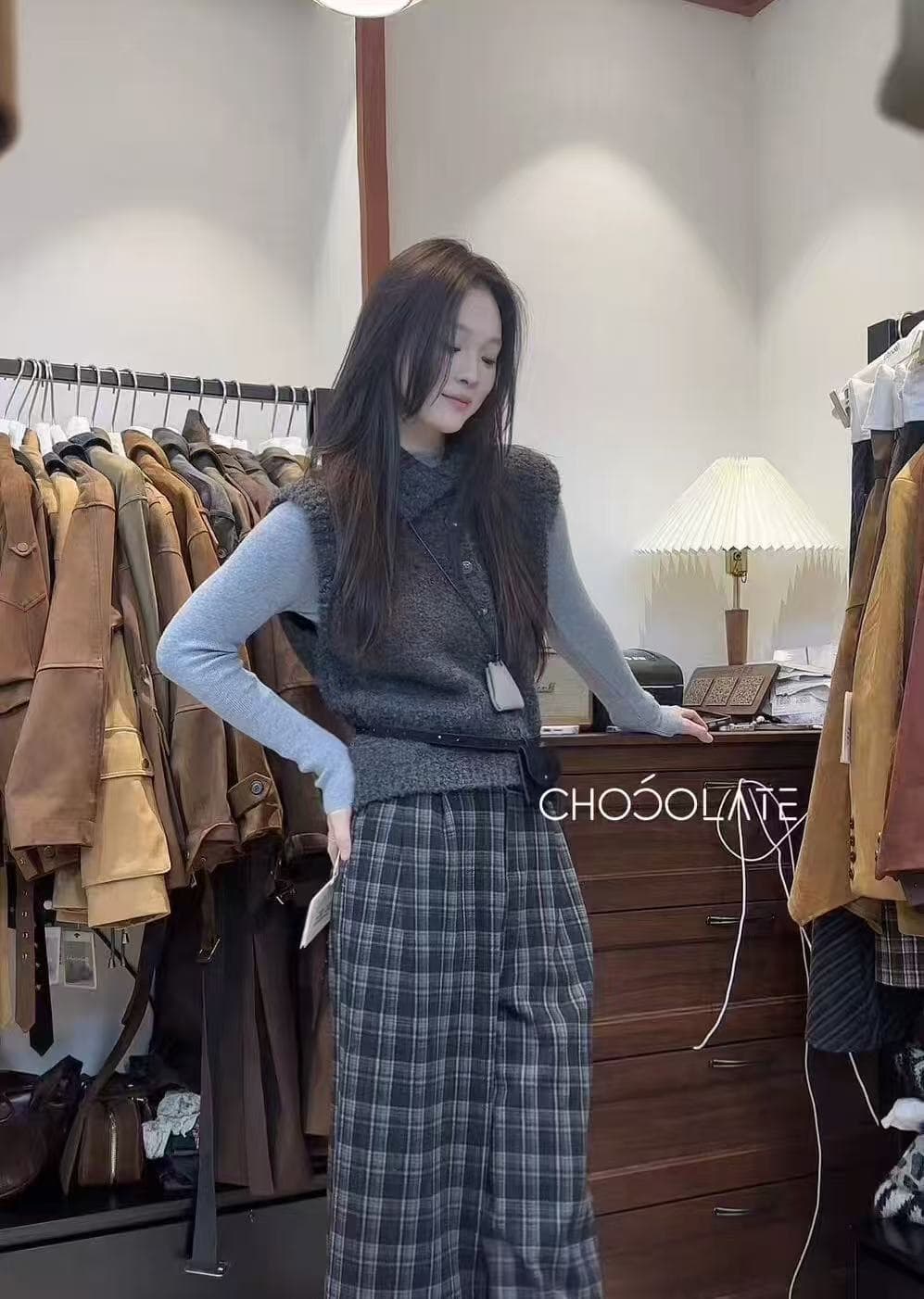오트밀 우유 버블 터틀넥 양모 니트 조끼 여자 세련된 외국 가스 스택 착용 외부 가져 가라. 조끼 상세 이미지 35