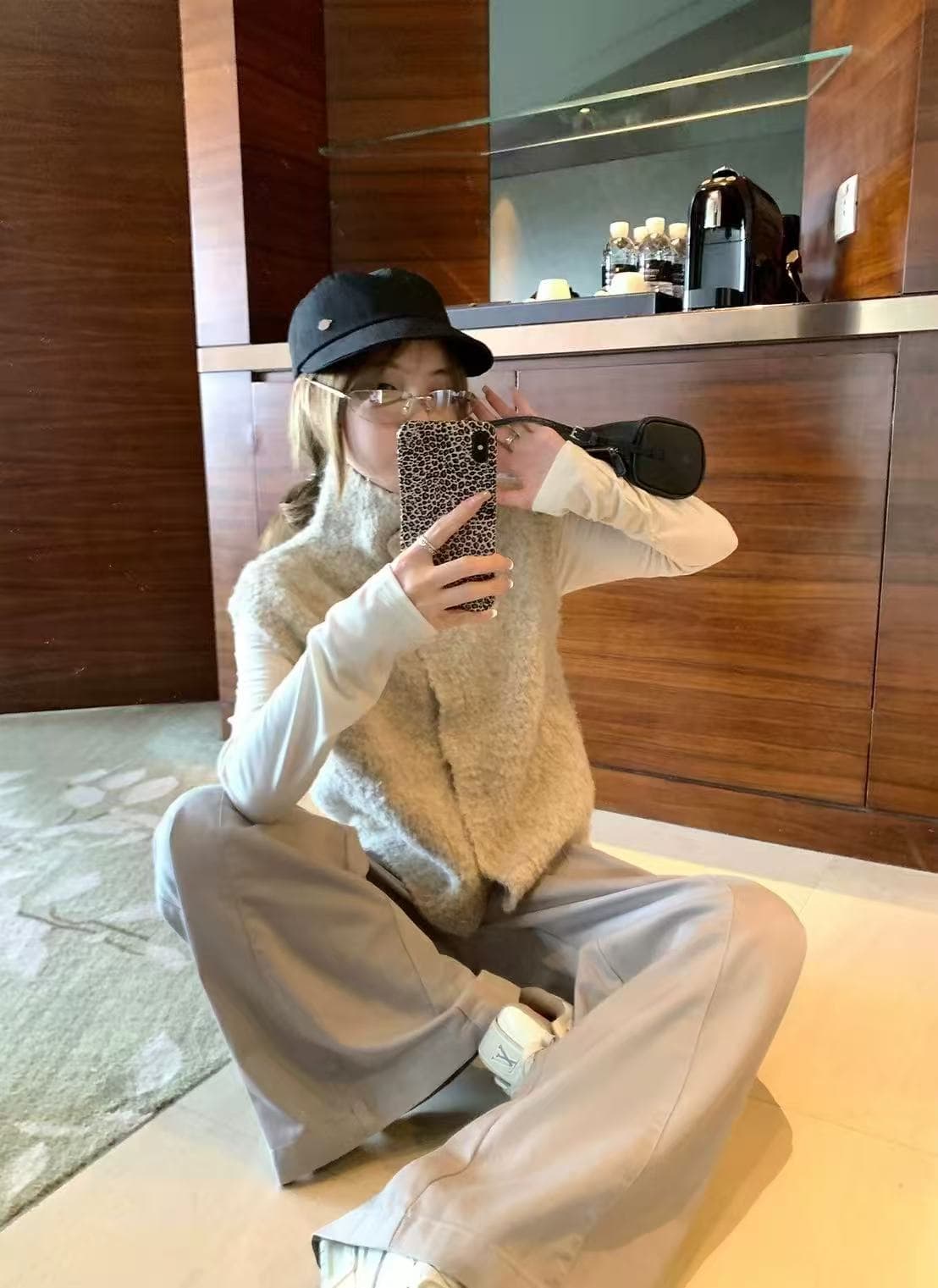 오트밀 우유 버블 터틀넥 양모 니트 조끼 여자 세련된 외국 가스 스택 착용 외부 가져 가라. 조끼 상세 이미지 42