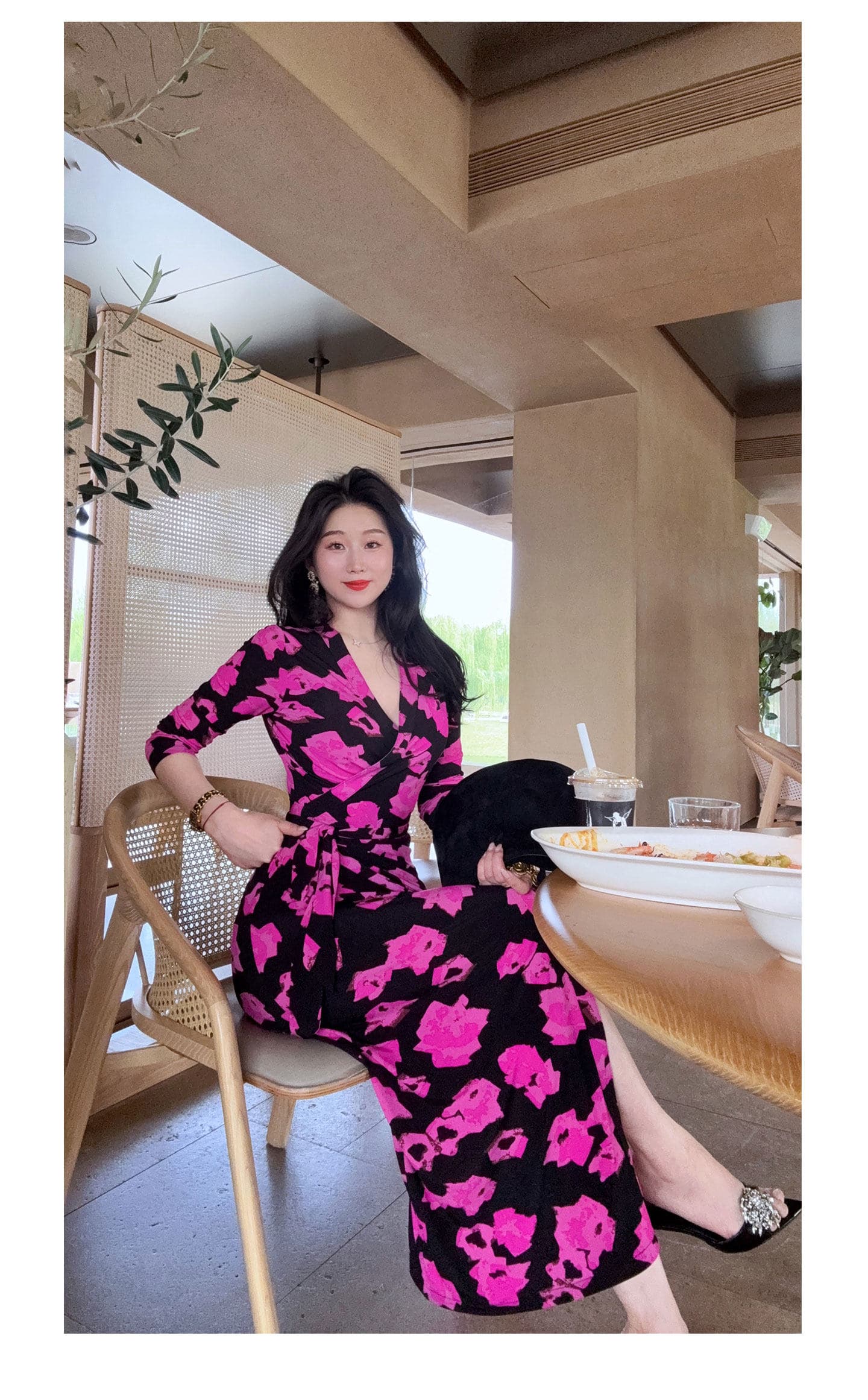 높음 세트 장미 핑크색 하나 슬라이스 포장 치마 봄 여름 품격 몸매 가꾸기 허리 수축 슬림해 보이는 여성 드레스 판매 된 10 상세 이미지 11