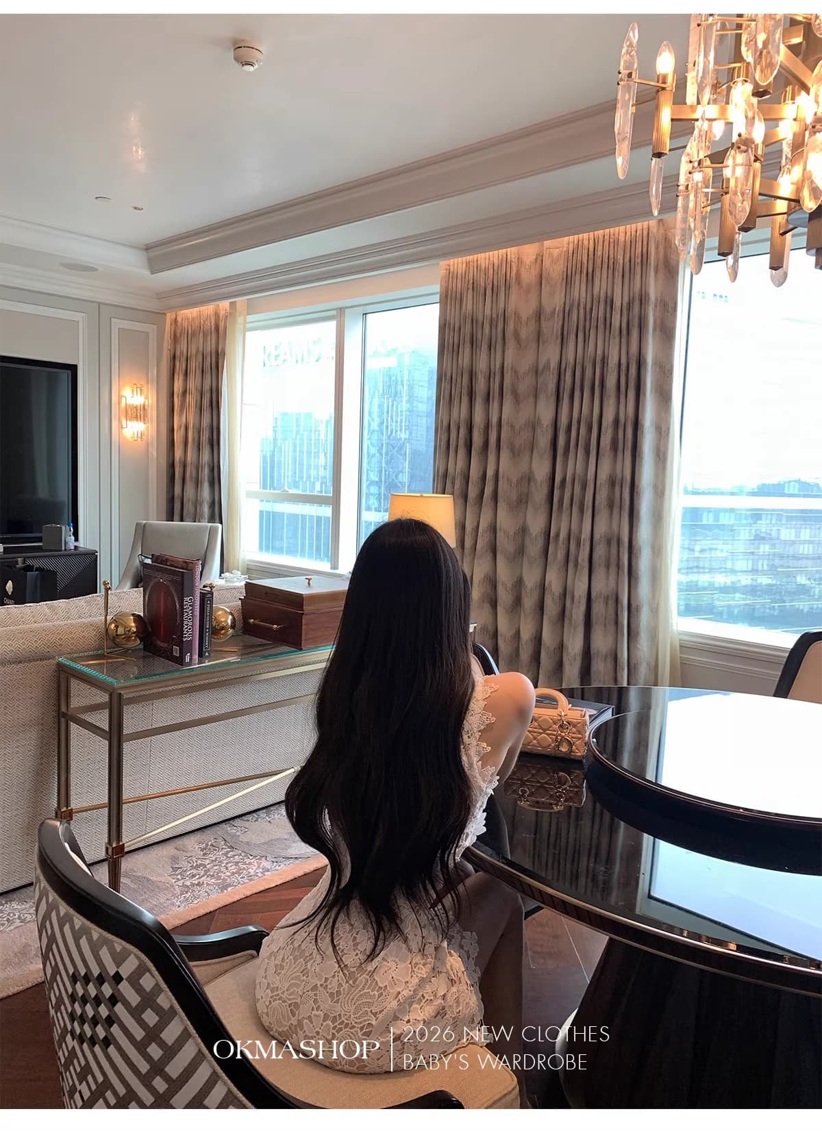 화이트 蔷 속삭임 비스듬한 어깨 여성 드레스 봄 여름 고급 센스 홀로우 아웃 레이스 순수한 욕망 오프숄더 치마 상세 이미지 44