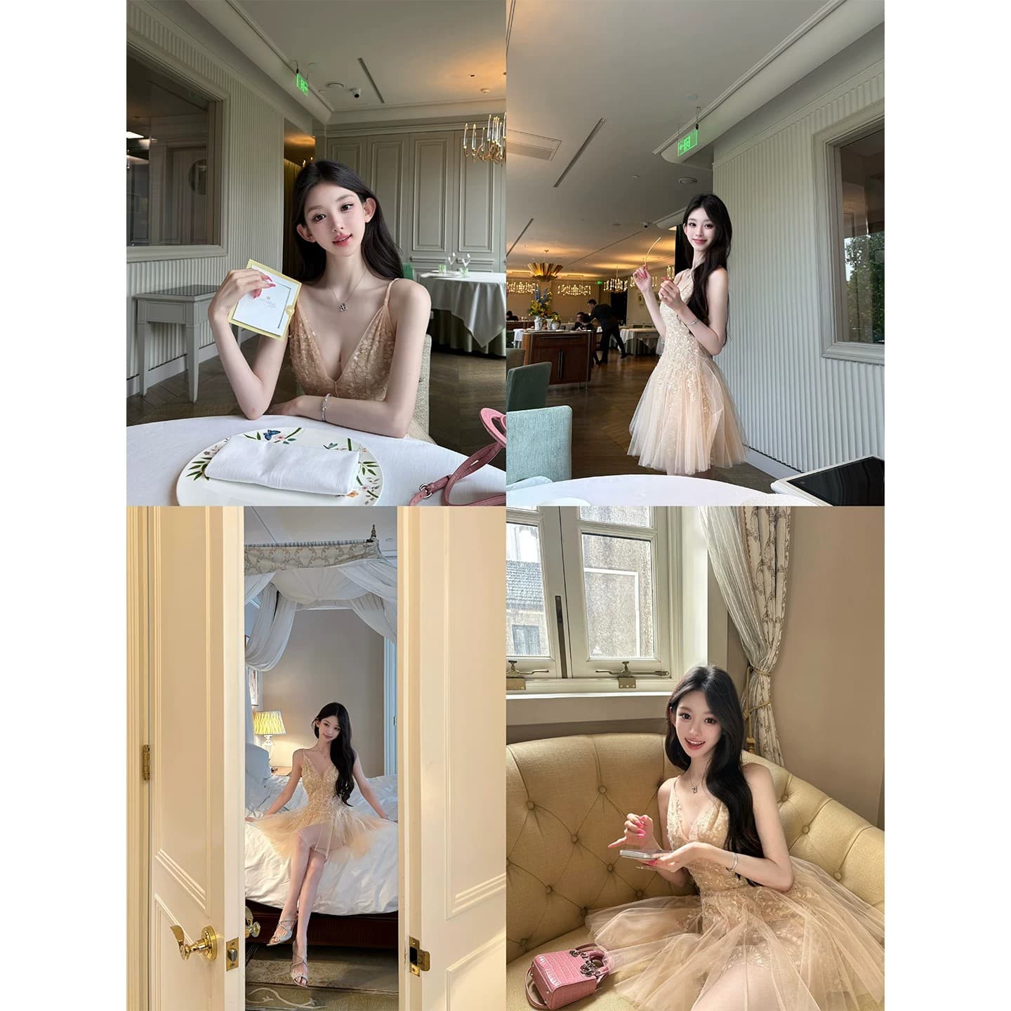 upscale 시리즈 무거운 작업 레이스 주문 구슬 삽입 조각 드레스 쇼트 스타일 롱 코트 이미지 4