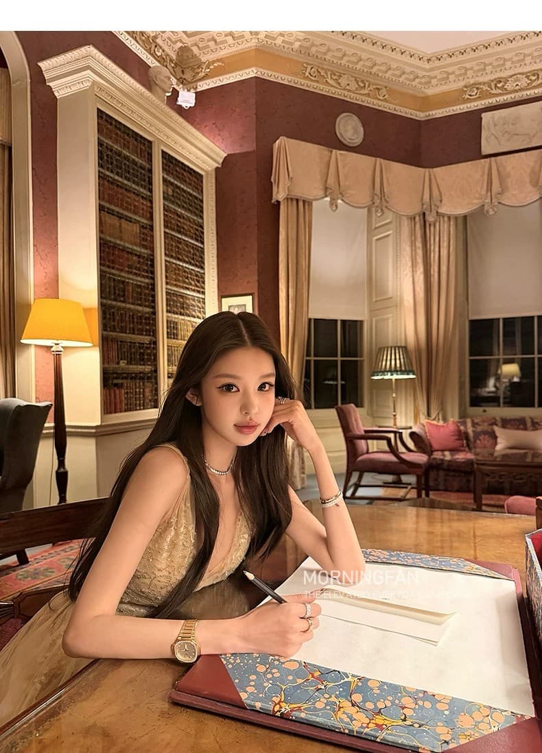 upscale 시리즈 무거운 작업 레이스 주문 구슬 삽입 조각 드레스 쇼트 스타일 롱 코트 상세 이미지 15