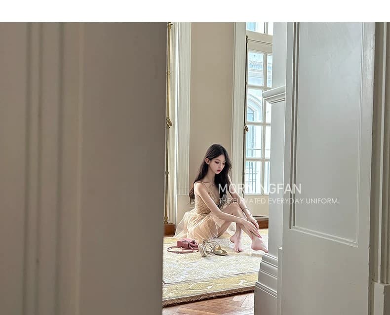 upscale 시리즈 무거운 작업 레이스 주문 구슬 삽입 조각 드레스 쇼트 스타일 롱 코트 상세 이미지 25