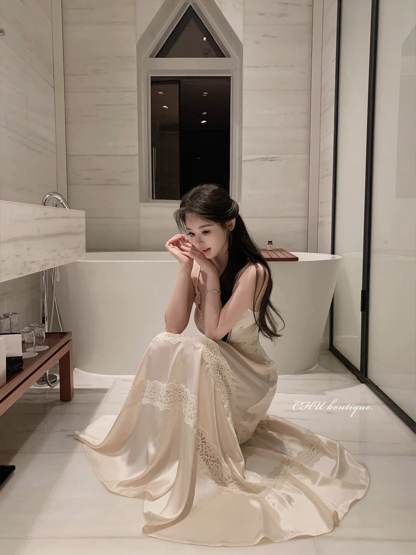 Yuehua 젤 af 무거운 작업 섹션 아세트산 레이스 드레스 대 물품 가슴 수 있습니다. 증가 상세 이미지 4