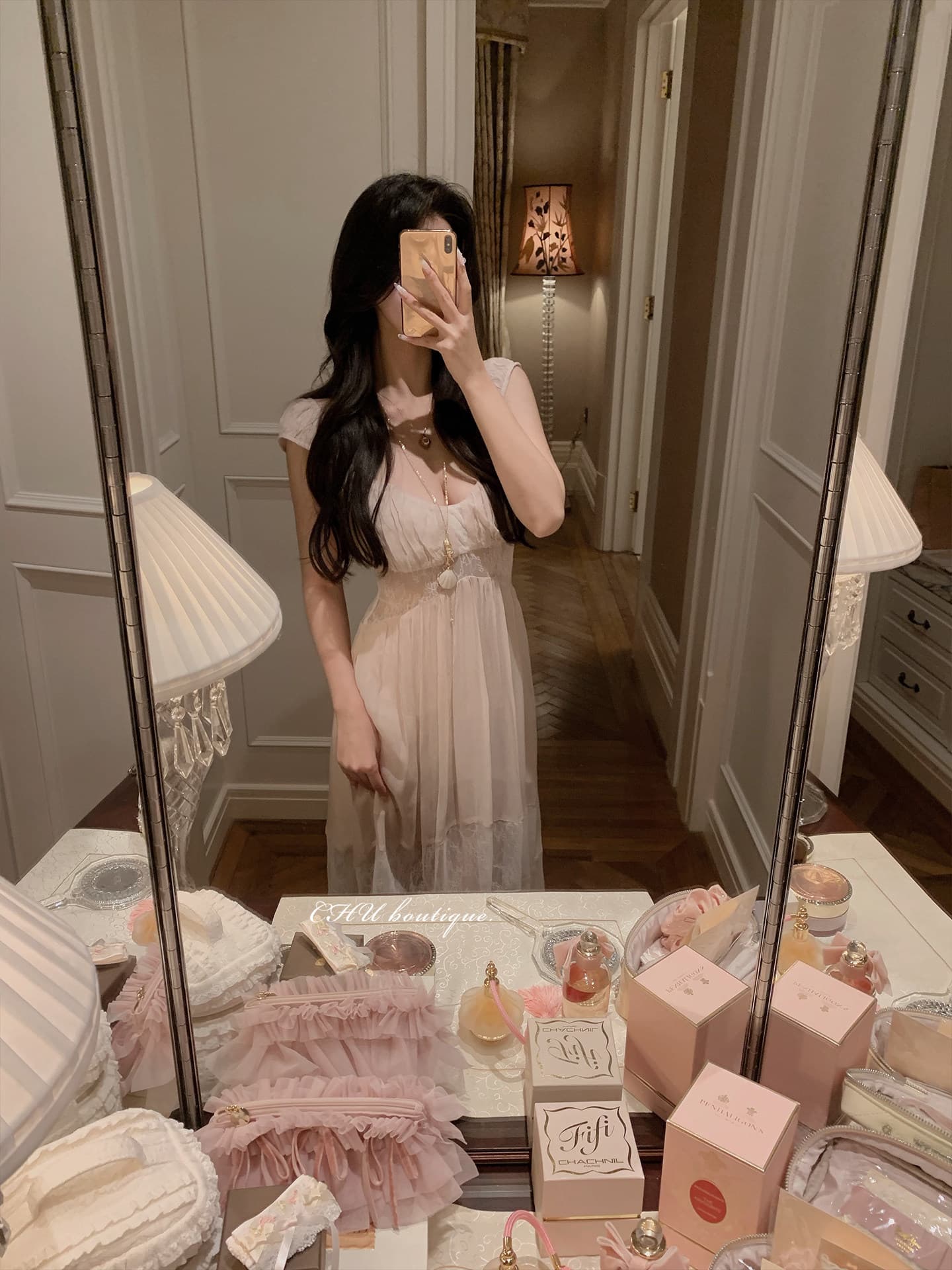 chu 작은 초기 A 푸 루오 디 인튜이트 아름다움 미묘한 ~ 중 여신 롱 스커트 매우 무거운 작업 환원하다 보여주기 필드 에디션 상세 이미지 14