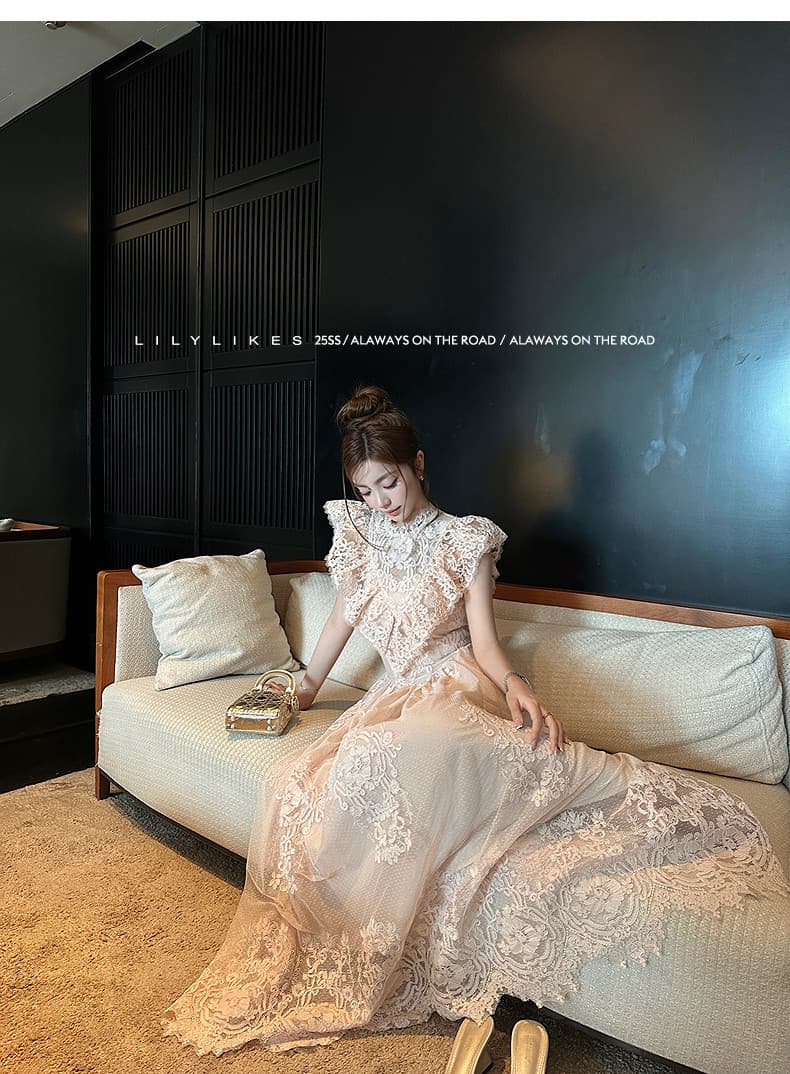 balletcore 남쪽 법 휴일 무거운 작업 주식 선 레이스 드레스 프랑스식 낭만주의 상세 이미지 27