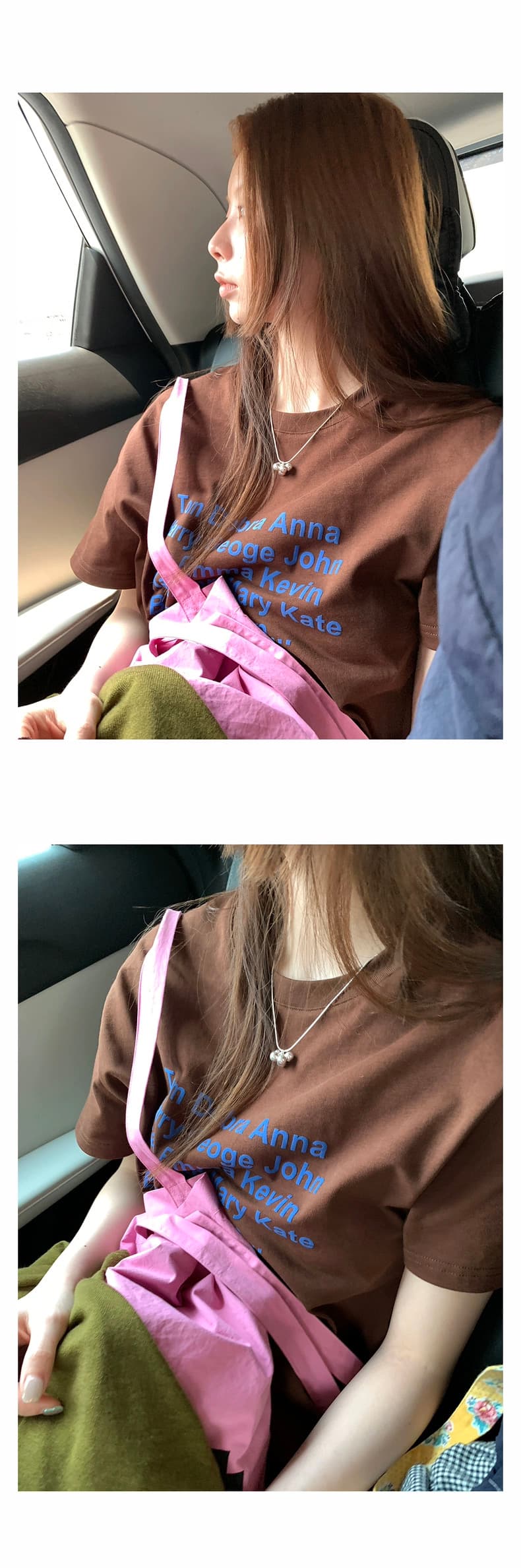 둘 색상 알파벳 프린트 티셔츠 2026 봄 여름 루즈핏 다용도 레트로 라운드 넥 반팔 맨위 상세 이미지 14