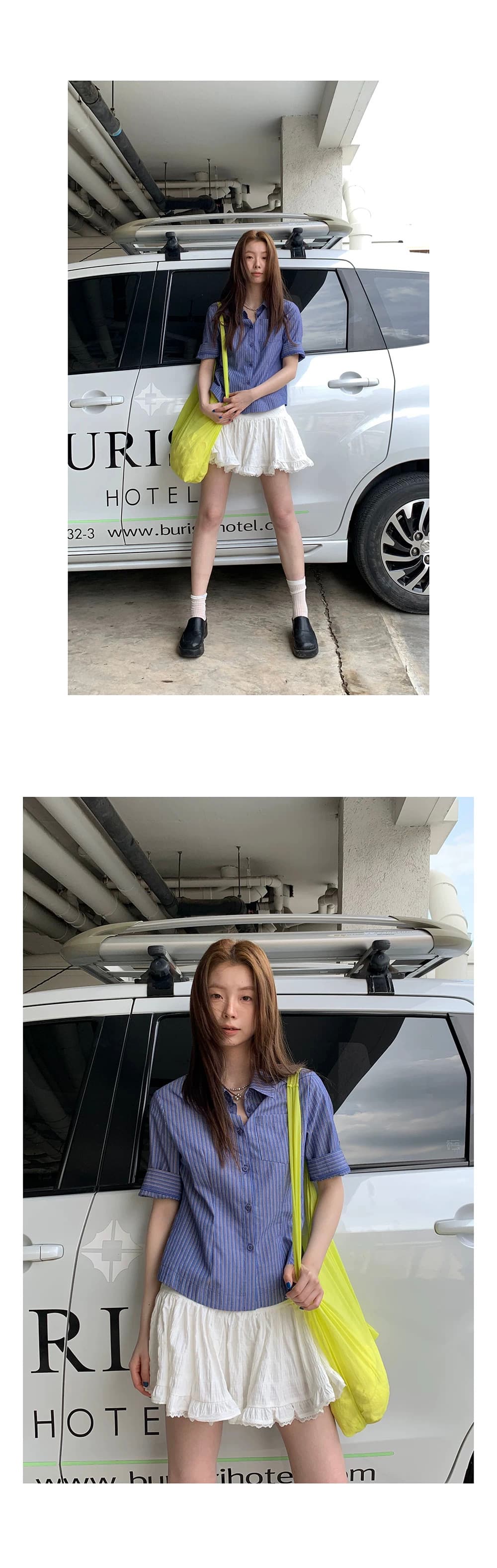 스트라이프 몸매 가꾸기 셔츠 품격 셔츠 작은 대중 디자인 2026 출퇴근 반팔 맨위 상세 이미지 6
