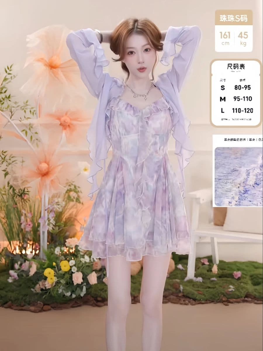 순수한 욕망 바람 프릴 쉬폰 자외선 차단 의류 여성 여름 경기 치마 외부 가져 가라. 작은 숄 얇은 카디건 코트 쇼트 스타일 블라우스 상세 이미지 10