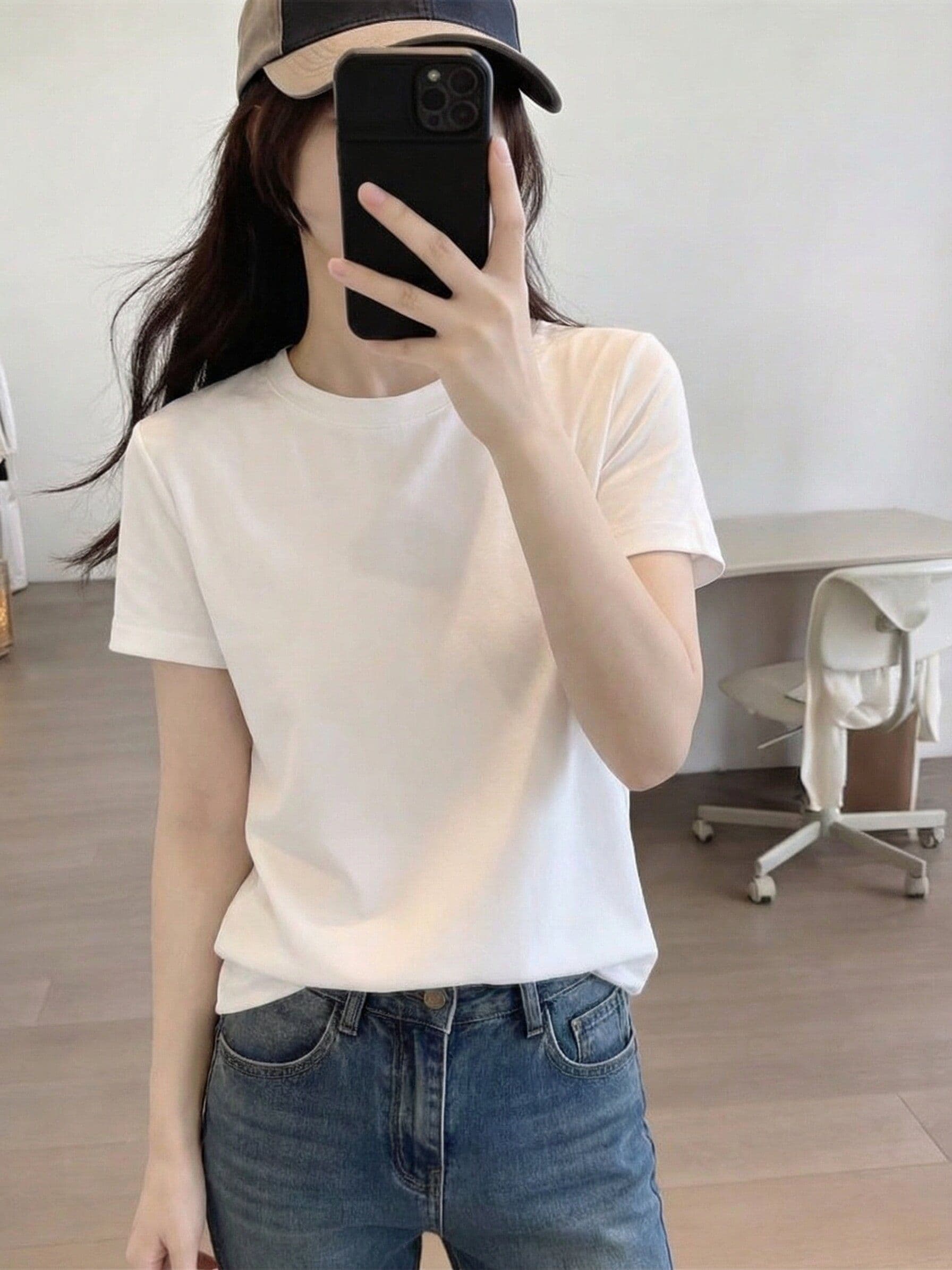 200그램 순면 당겨 프레임 95 면 5 암모니아 Lun 긍정적 인 어깨 반팔 티셔츠 여성 여름 기초 섹션 루즈핏 만나는 맨위 상세 이미지 4