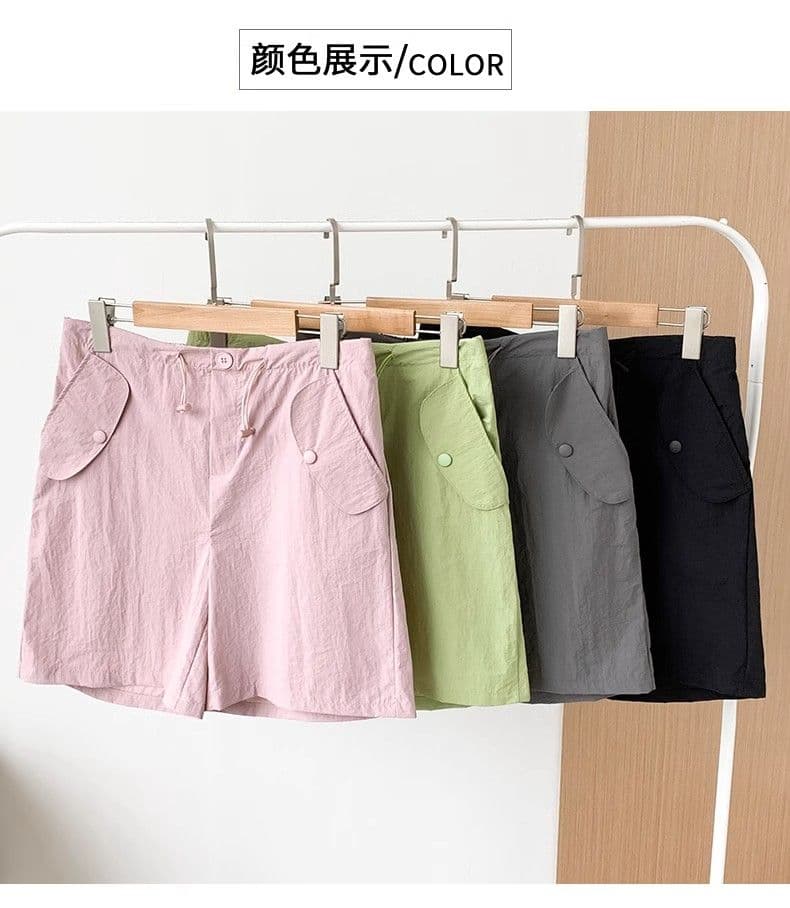 원본 원료 것 워크웨어 반바지 여성 여름 얇은 스타일 루즈핏 넓은 다리 아메리칸 속도 건조한 운동 오부 바지 상세 이미지 3