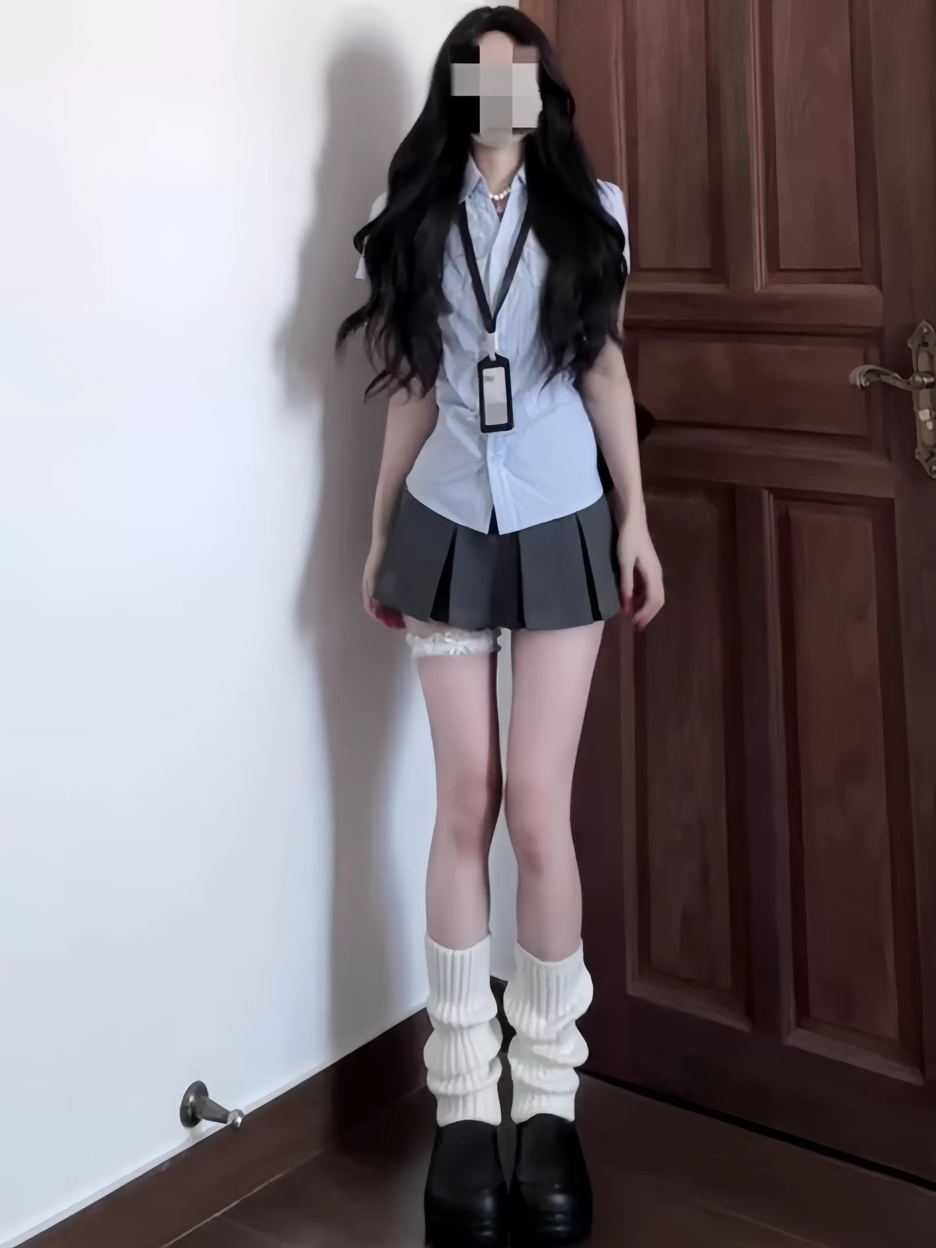 학원 스타일 스트라이프 반팔 여성 셔츠 여름 착용 가져 가라. 폴로 칼라 긍정적 인 어깨 셔츠 몸매 가꾸기 슬림해 보이는 핫걸 파란색 맨위 상세 이미지 4