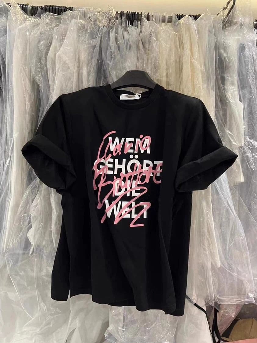 경관 그림 21 순면 210 그램 2026 년 여름 드레스 반팔 티셔츠 여성 프린트 상세 이미지 2