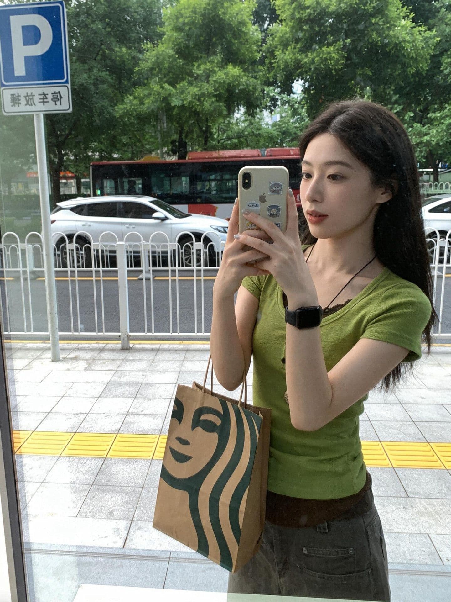 프랑스 리브 원본 원단 페이크 레이어드 레이스 라운드 넥 반팔 티셔츠 여성 몸매 가꾸기 다용도 슬림해 보이는 맨위 상세 이미지 5