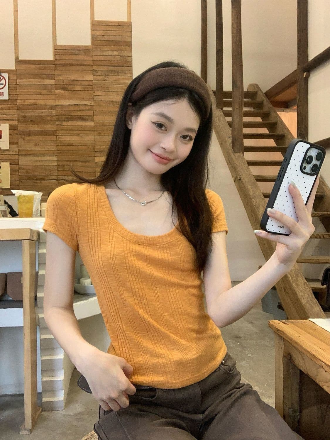 230 크 대나무 마디 63 폴리 에스터 32 면 5 암모니아 Lun 디자인 센스 u 칼라 여름 몸매 가꾸기 맨위 다용도 반팔 티셔츠 여성 상세 이미지 5