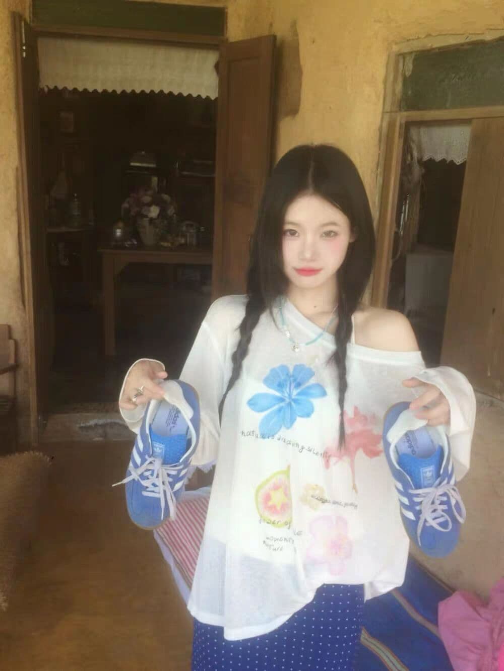 부티크 대나무 마디 리브 워터 마크 긴팔 블라우스 여성 여름 느긋한 차가운 센스 통기성 자외선 차단 망사 이미지 4