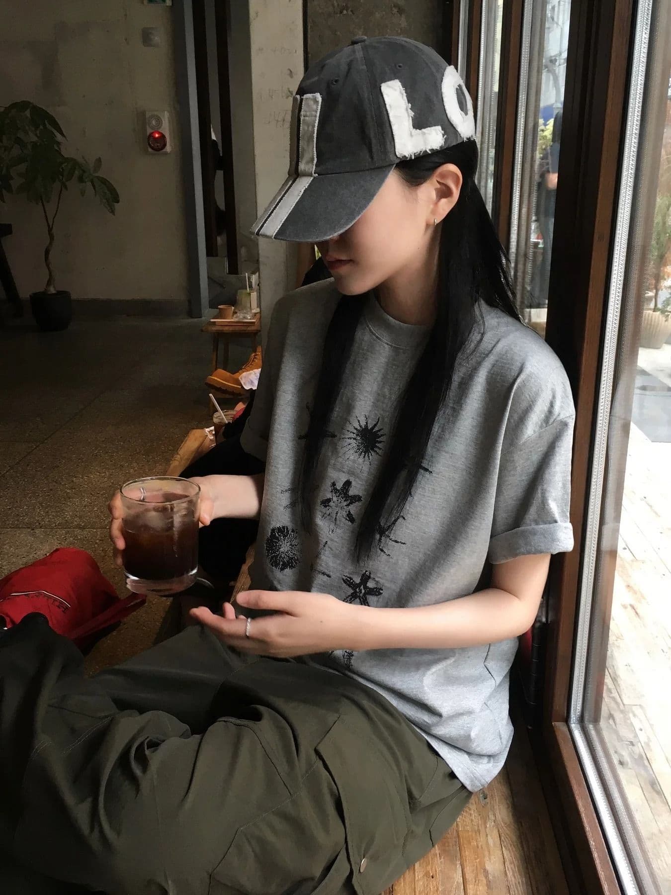 경관 그림 21 순면 210 그램 순면 여름 드레스 반팔 티셔츠 여성 한국 스타일 빅 사이즈 루즈핏 이미지 4