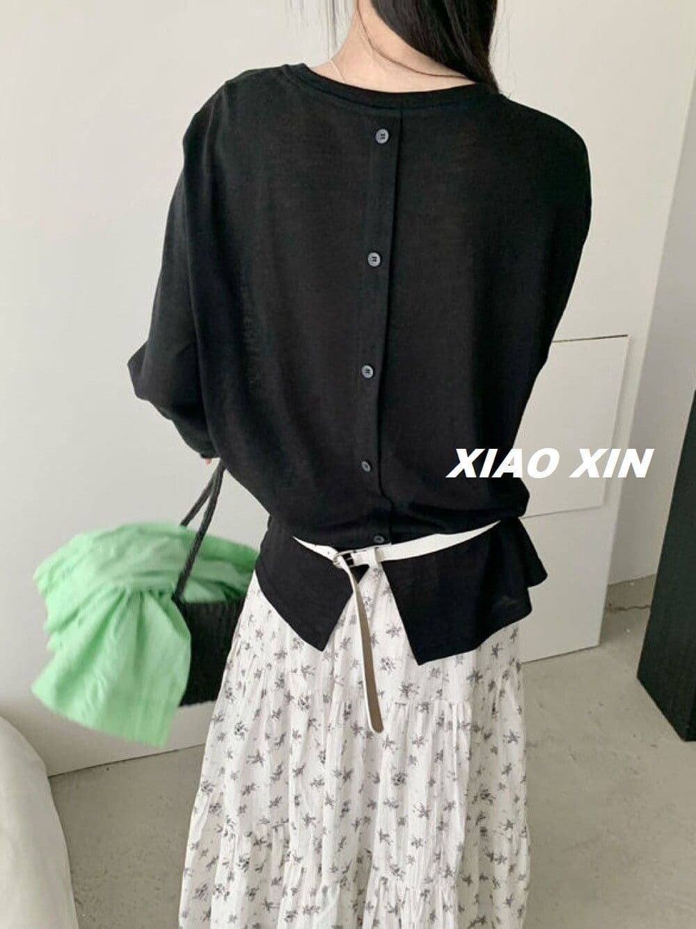 정가 눈꽃 면 특별 빅 사이즈 200 kg 뒤에 단추 트임 자외선 차단 의류 긴팔 티셔츠 여성 상세 이미지 3