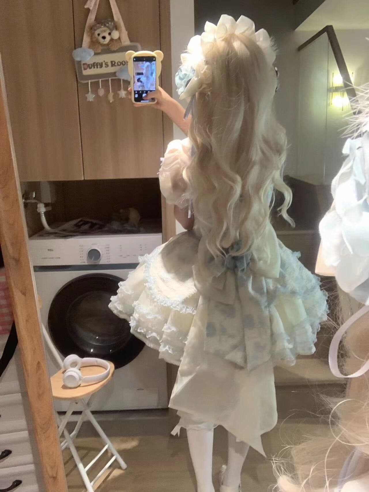 여름 달콤함 데이트 치마 lolita 디자인 센스 나비 매듭 재스민 비 공주 딜 리 슬립 생선뼈 드레스 상세 이미지 7