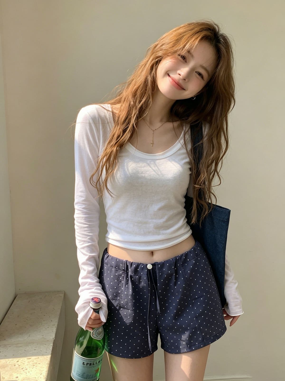 170 그램 눈꽃 면 65 면 35 폴리 에스터 얇은 스타일 자외선 차단 블라우스 여성 몸매 가꾸기 긴팔 티셔츠 볼륨 측면 쇼트 스타일 맨위 상세 이미지 4