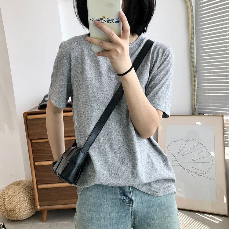 160 그램 눈꽃 아마 76 폴리 에스터 24 면 여름 통기성 반팔 아마 티셔츠 여성 루즈핏 한국 스타일 얇은 스타일 맨위 상세 이미지 18