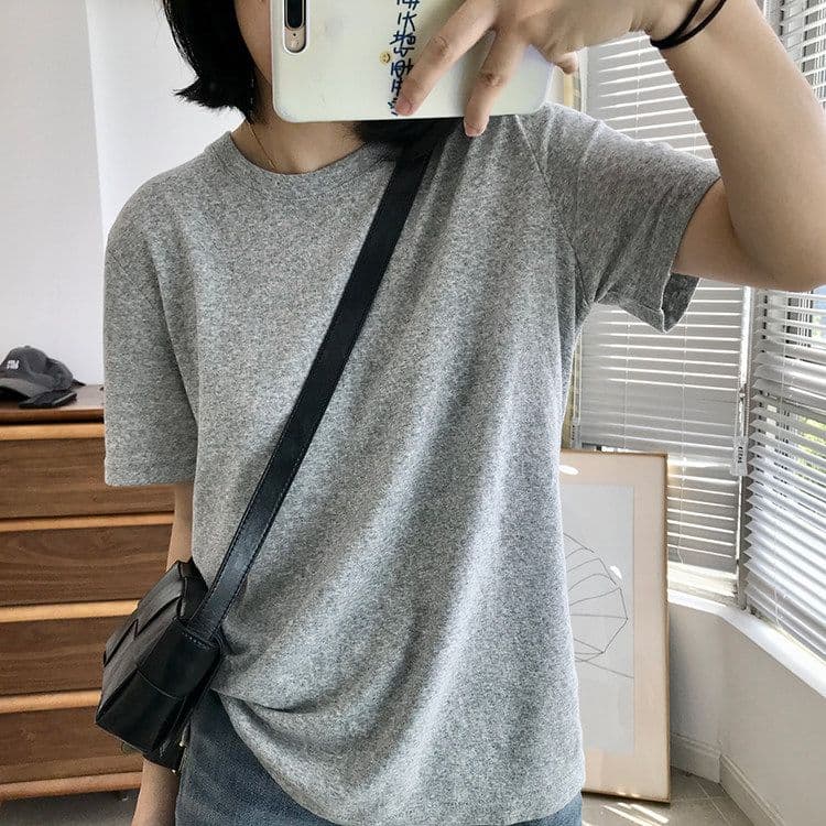 160 그램 눈꽃 아마 76 폴리 에스터 24 면 여름 통기성 반팔 아마 티셔츠 여성 루즈핏 한국 스타일 얇은 스타일 맨위 상세 이미지 19