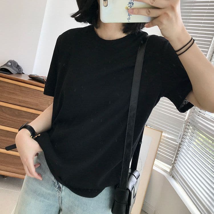 160 그램 눈꽃 아마 76 폴리 에스터 24 면 여름 통기성 반팔 아마 티셔츠 여성 루즈핏 한국 스타일 얇은 스타일 맨위 상세 이미지 30