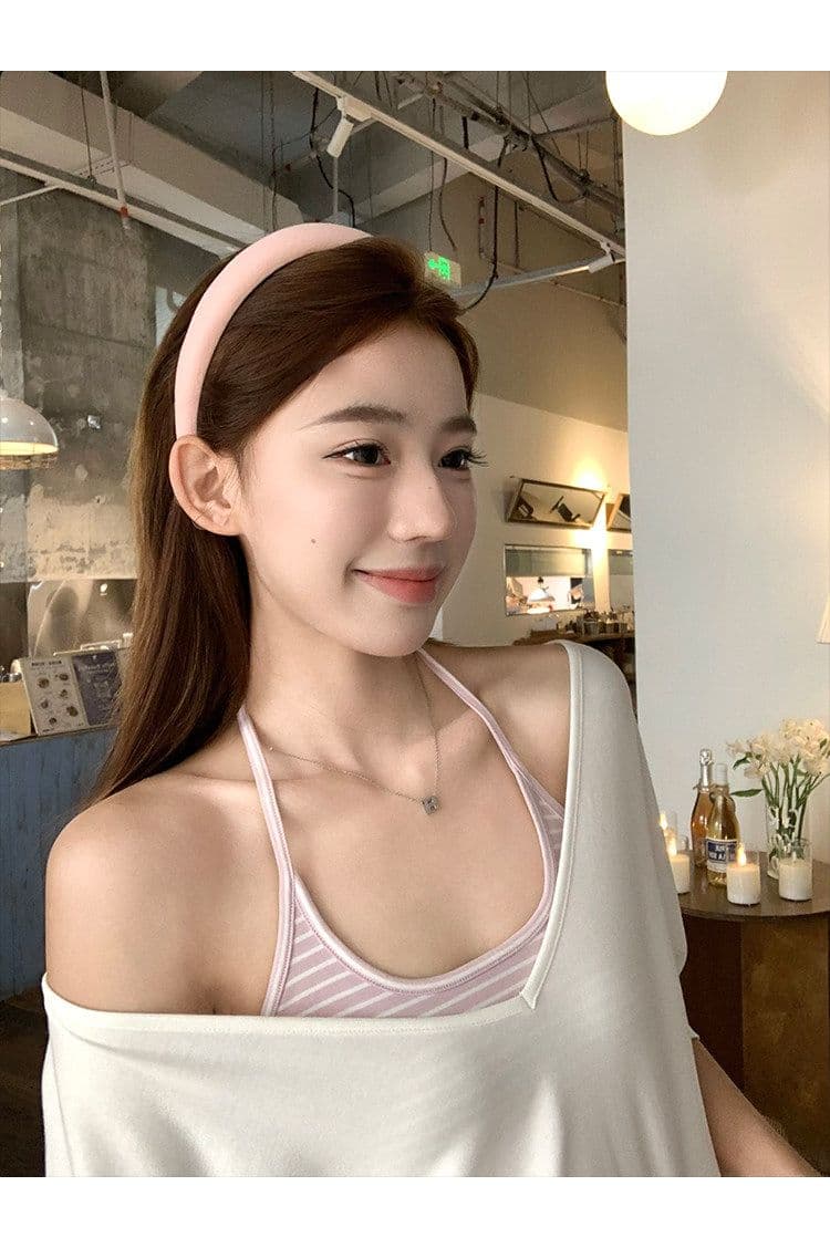 원본 사람들 면 260 그램 해군 사실 두 조각 맨위 스트라이프 슬립 패치워크 V넥 슬림해 보이는 블라우스 상세 이미지 5