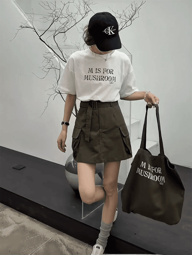 경관 그림 21 순면 210 그램 순면 여름 드레스 반팔 티셔츠 여성 한국 스타일 빅 사이즈 루즈핏 이미지 3