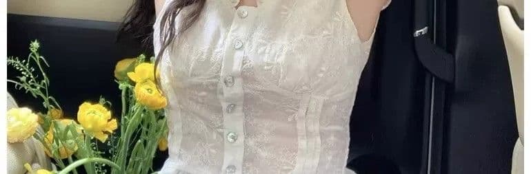 프랑스식 디자인 센스 프릴 여성 셔츠 여름 레이스 버블 반팔 Chic 작은 셔츠 오프숄더 쇼트 스타일 맨위 상세 이미지 16