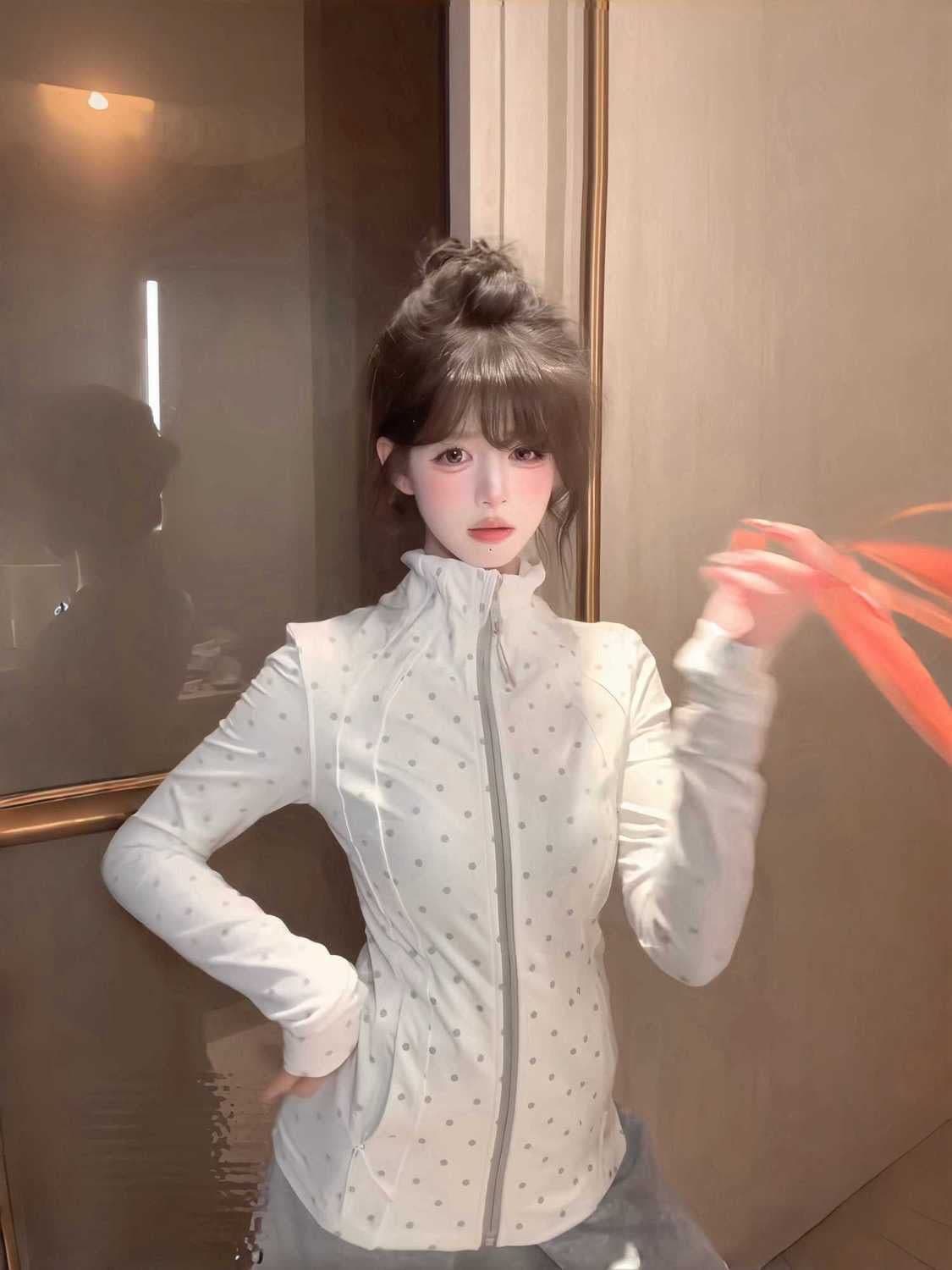 정가 도트 무늬 몸매 가꾸기 자외선 차단 의류 여자 여름 새로운 야외 세트 얇고 가벼운 차가운 센스 통기성 이미지 4