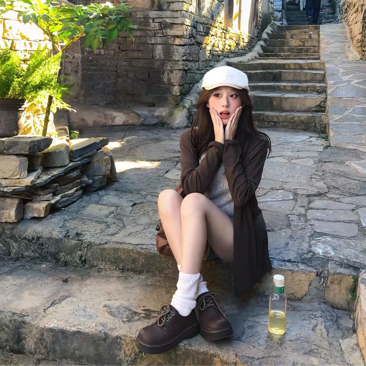 조끼 170 그램 순면 자카드 오픈 가디건 165 그램 눈꽃 면 긴팔 오픈 가디건 인사이드 가져 가라. 투피스 조끼 이미지 5