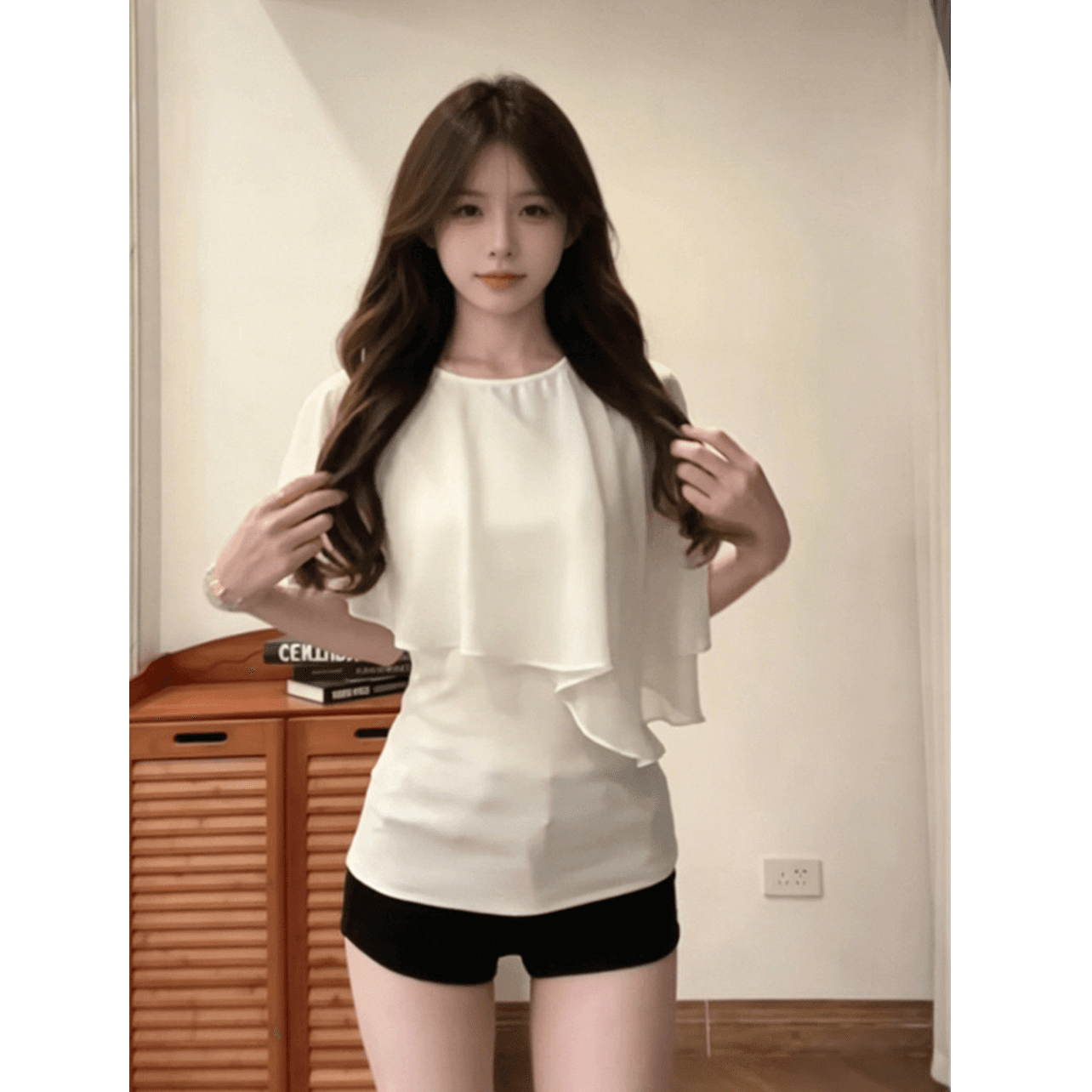230 톰 글 래 면 리브 45 라이 경기 서울 45 면 10 암모니아 Lun 패치워크 티셔츠 여성 몸매 가꾸기 슬림해 보이는 디자인 센스 맨위 이미지 4