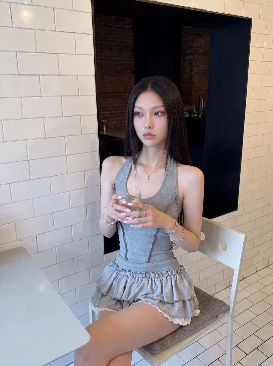 순수한 욕망 섹시함 발레 바람 행침 목 몸매 가꾸기 여성 드레스 여름 한 부서 민소매 쇼트 스타일 케이크 드레스 이미지 4