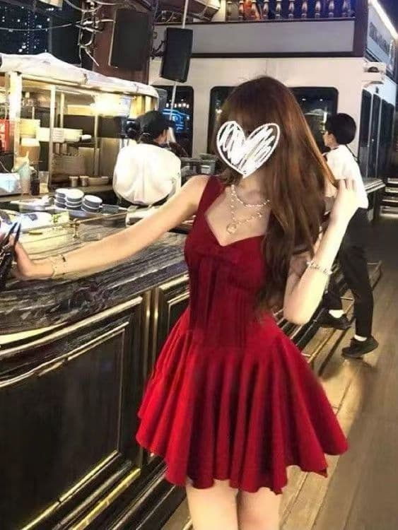 프랑스식 장미 인생 치마 공주 나비 매듭 여름 矜贵 천 골드 민소매 슬림해 보이는 무거운 작업 허리 수축 드레스 상세 이미지 3