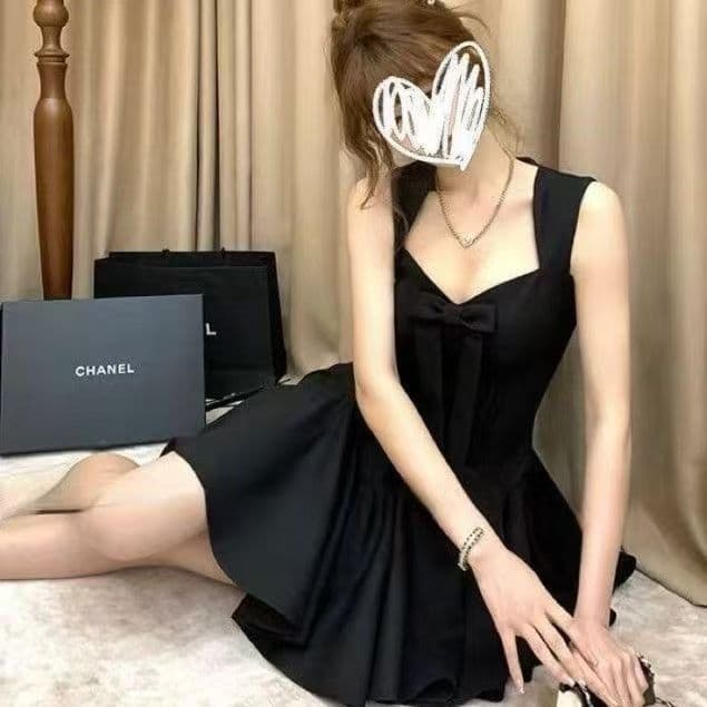 프랑스식 장미 인생 치마 공주 나비 매듭 여름 矜贵 천 골드 민소매 슬림해 보이는 무거운 작업 허리 수축 드레스 상세 이미지 7