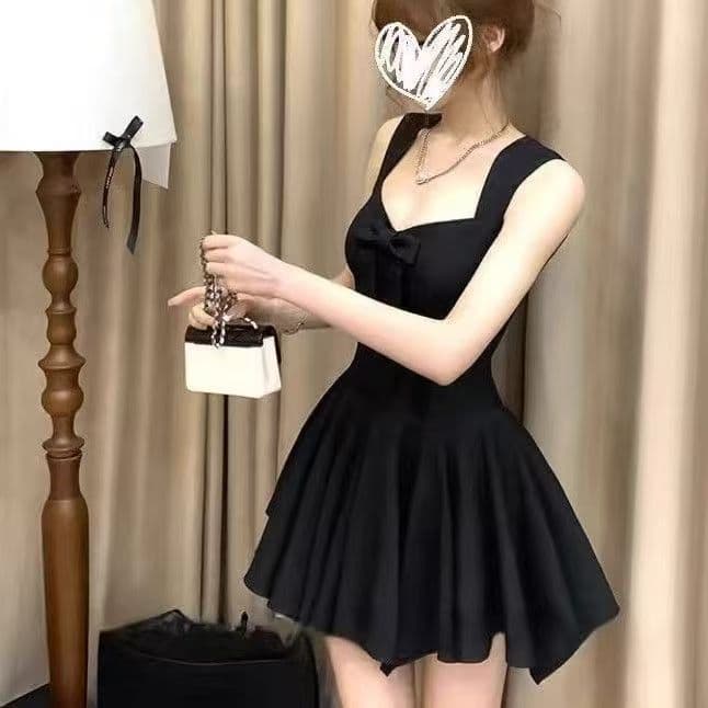 프랑스식 장미 인생 치마 공주 나비 매듭 여름 矜贵 천 골드 민소매 슬림해 보이는 무거운 작업 허리 수축 드레스 상세 이미지 8