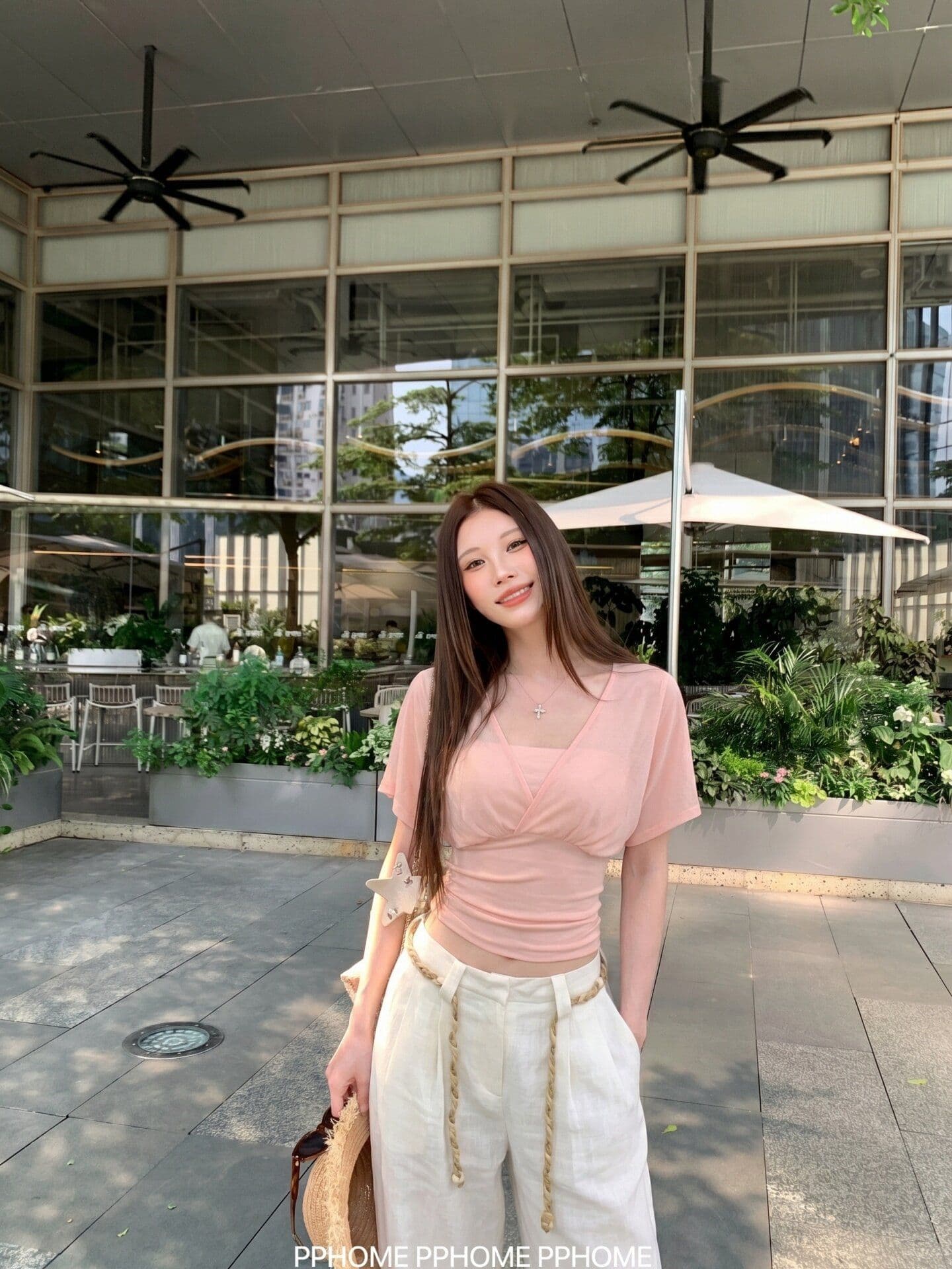 와 사고 방식 순수한 욕망 바람 디자인 센스 허리 수축 슬림해 보이는 품격 티셔츠 여성 연령 감소 다용도 맨위 상세 이미지 3
