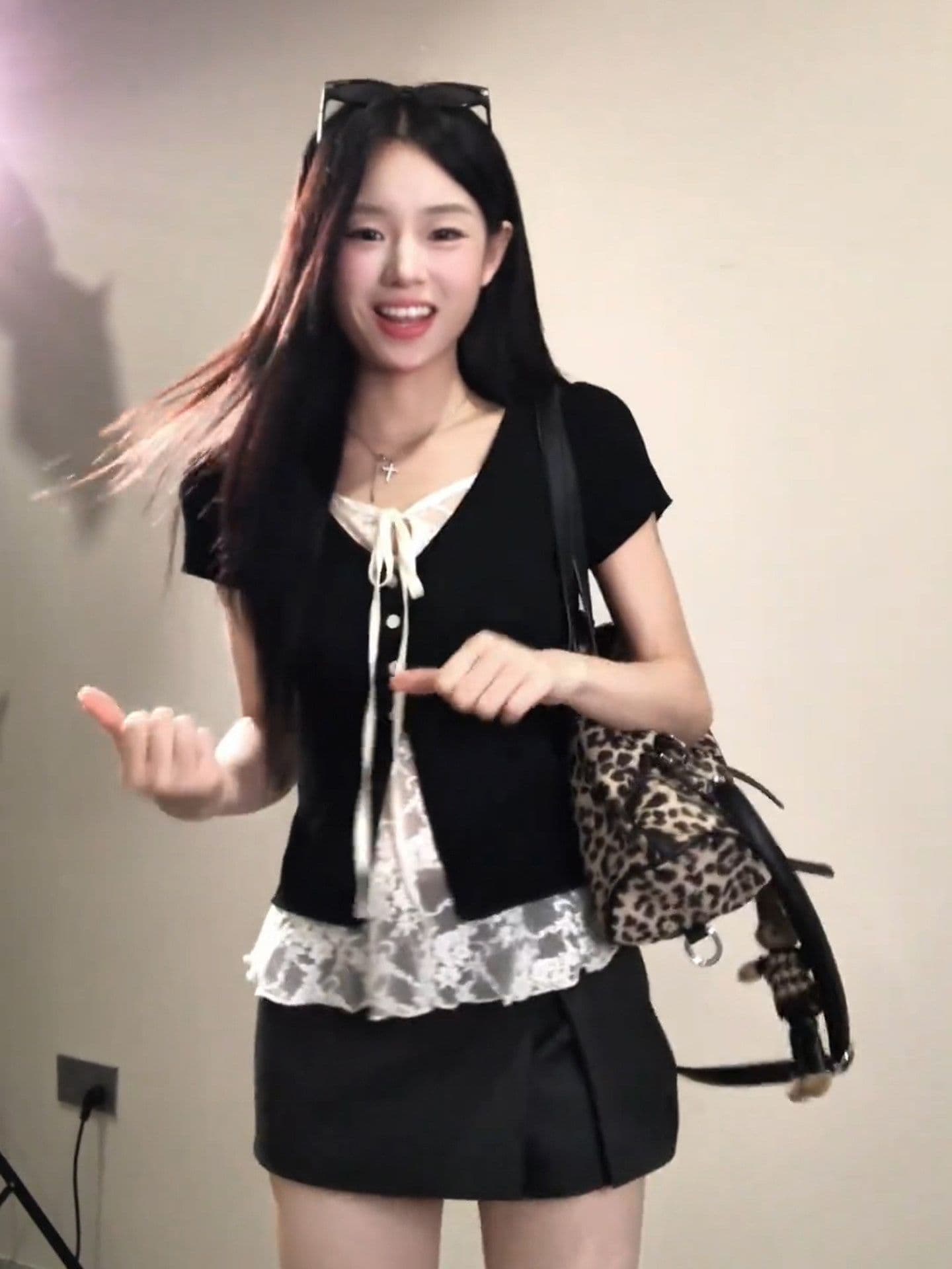 원본 것 한 부서 순수한 욕망 바람 레이스 조각 페이크 레이어드 반팔 티셔츠 여성 여름 몸매 가꾸기 슬림해 보이는 맨위 상세 이미지 5