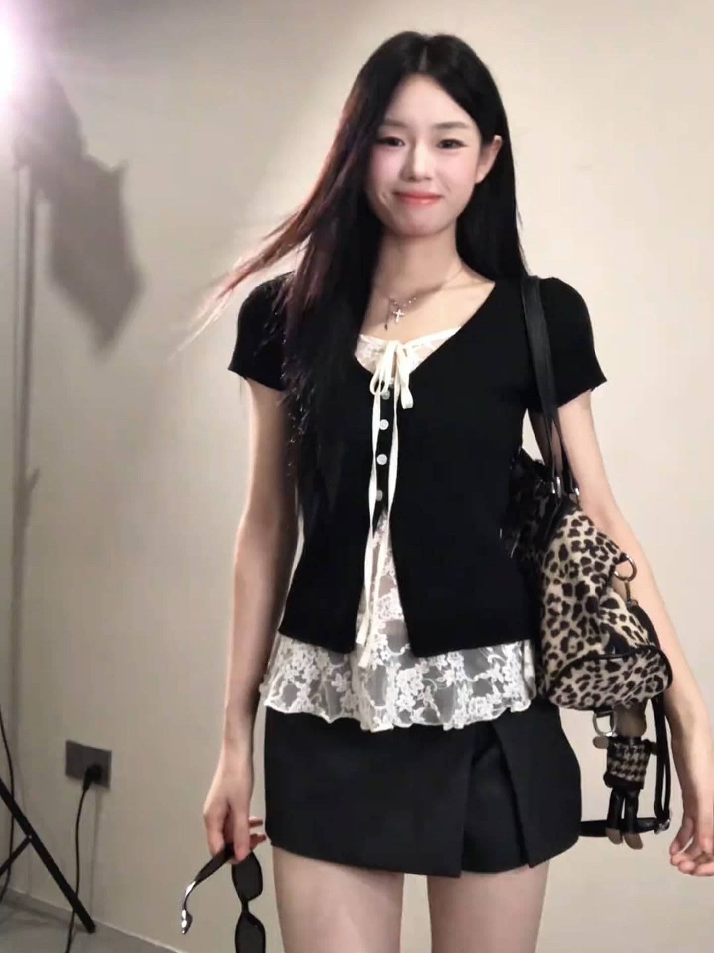 원본 것 한 부서 순수한 욕망 바람 레이스 조각 페이크 레이어드 반팔 티셔츠 여성 여름 몸매 가꾸기 슬림해 보이는 맨위 상세 이미지 6