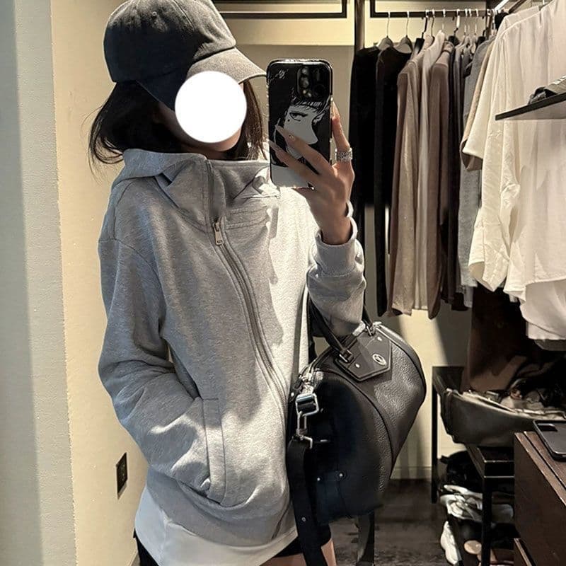 얇은 스타일 원본 솜씨 순수한 Mianhua 면 복합 암소 후드티 여성 이미지 4