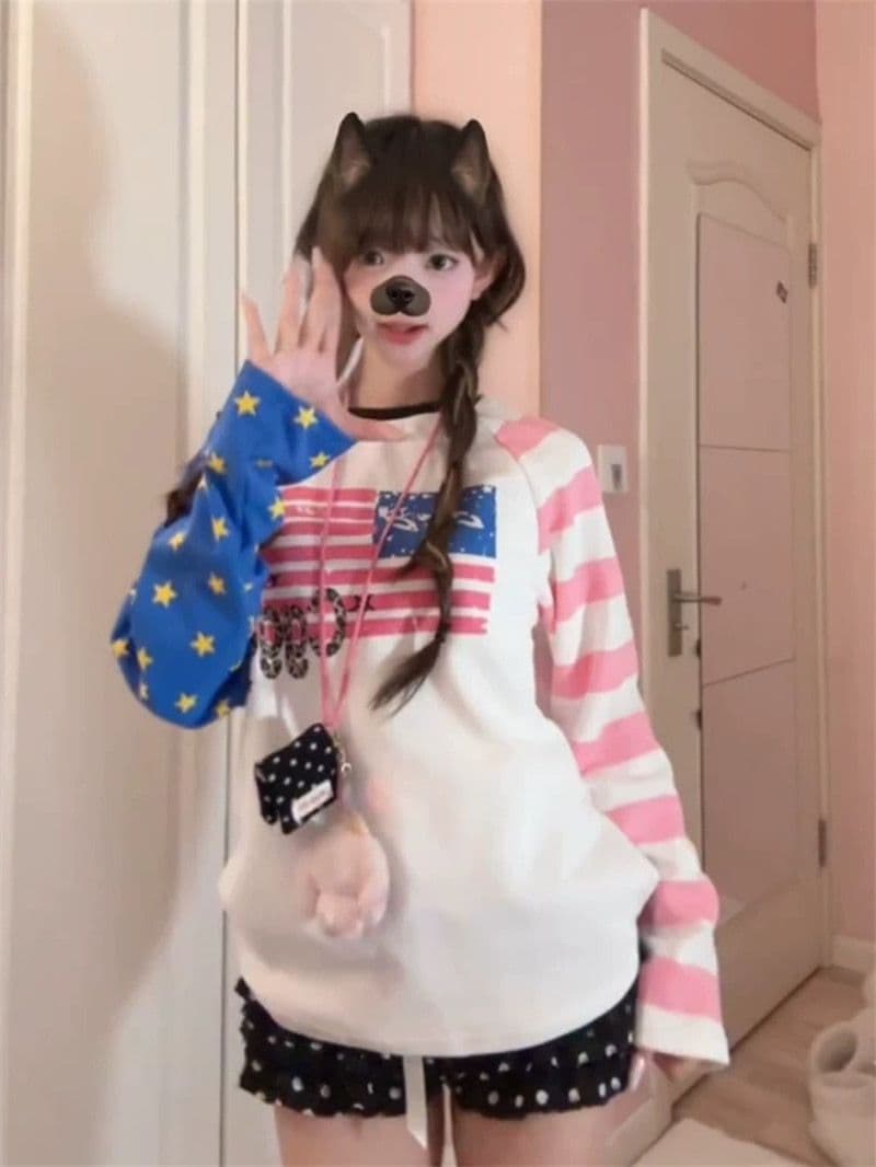 정가 원본 솜씨 순면 220 그램 긴팔 티셔츠 여성 상세 이미지 3