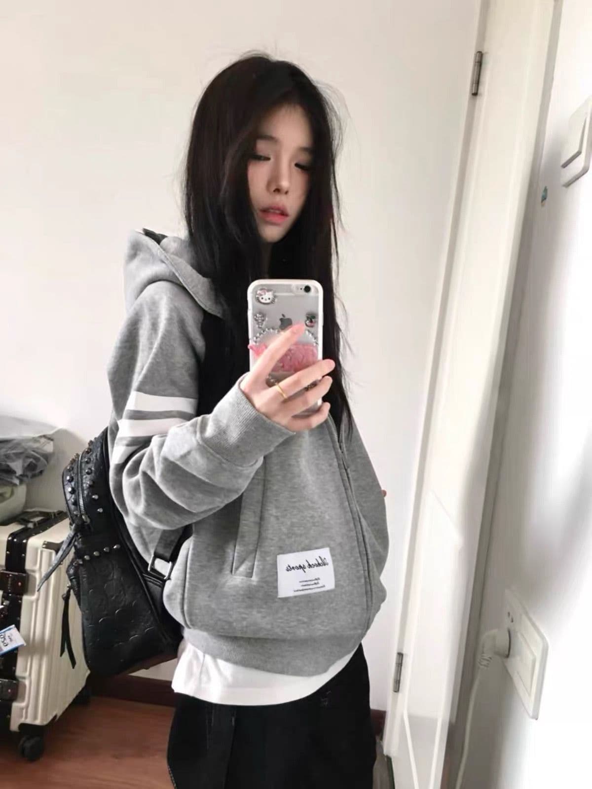 얇은 스타일 원본 천 인사이드 펌프 순수한 Mianhua 면 복합 후드티 여성 상세 이미지 6
