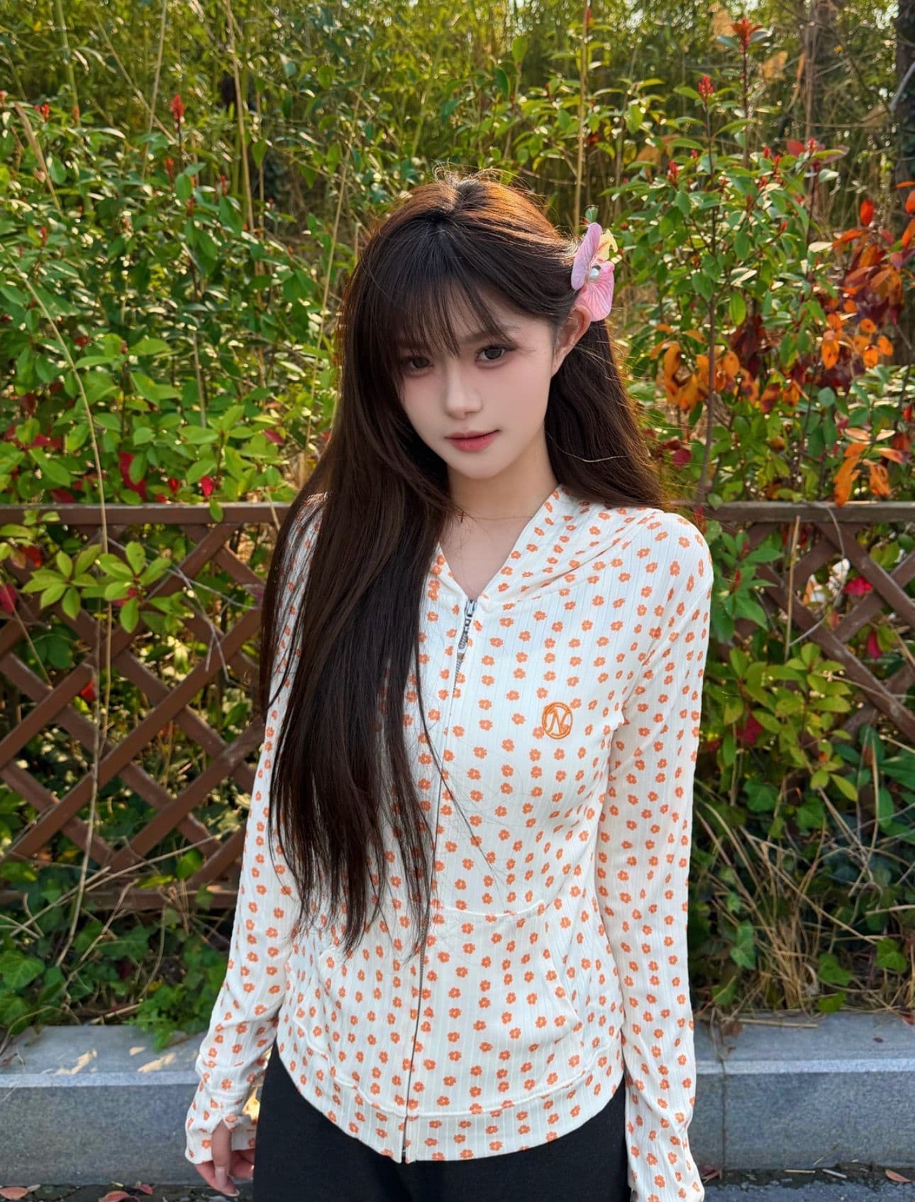 정가 가을 한 부서 품격 데이지 후드 지퍼 여성 코트 여름 몸매 가꾸기 슬림해 보이는 맨위 상세 이미지 7